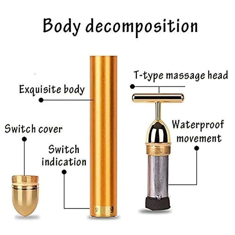 24K GOLD FACE MASSAGER | FREE 3D Manual Roller Massager 360 Combo