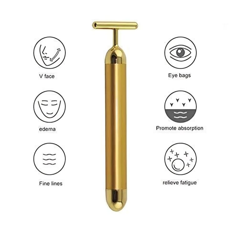 24K GOLD FACE MASSAGER | FREE 3D Manual Roller Massager 360 Combo